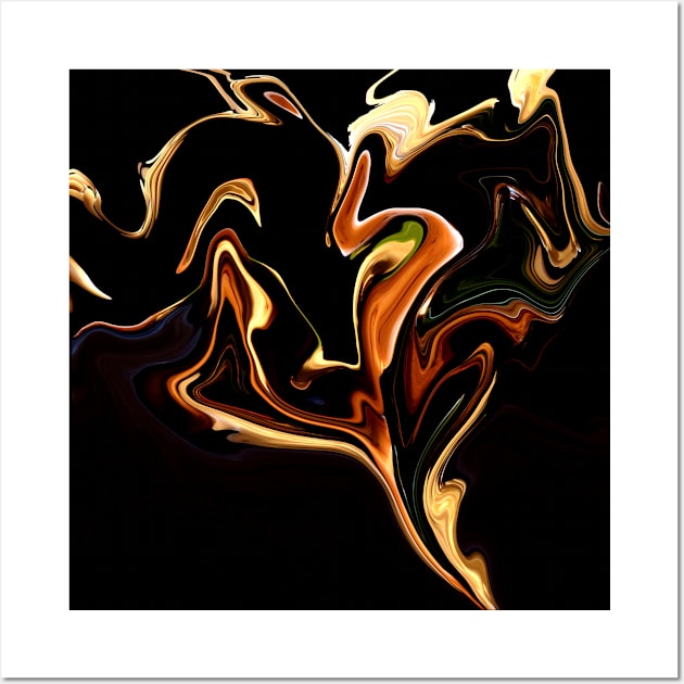 Caramel Smoke  - Digital Liquid Paint Swirls Wall Art by GenAumonier